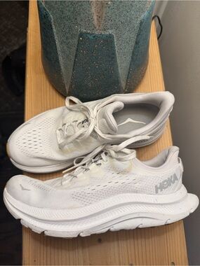 Hoka One One White Sneakers with Gum Toe
